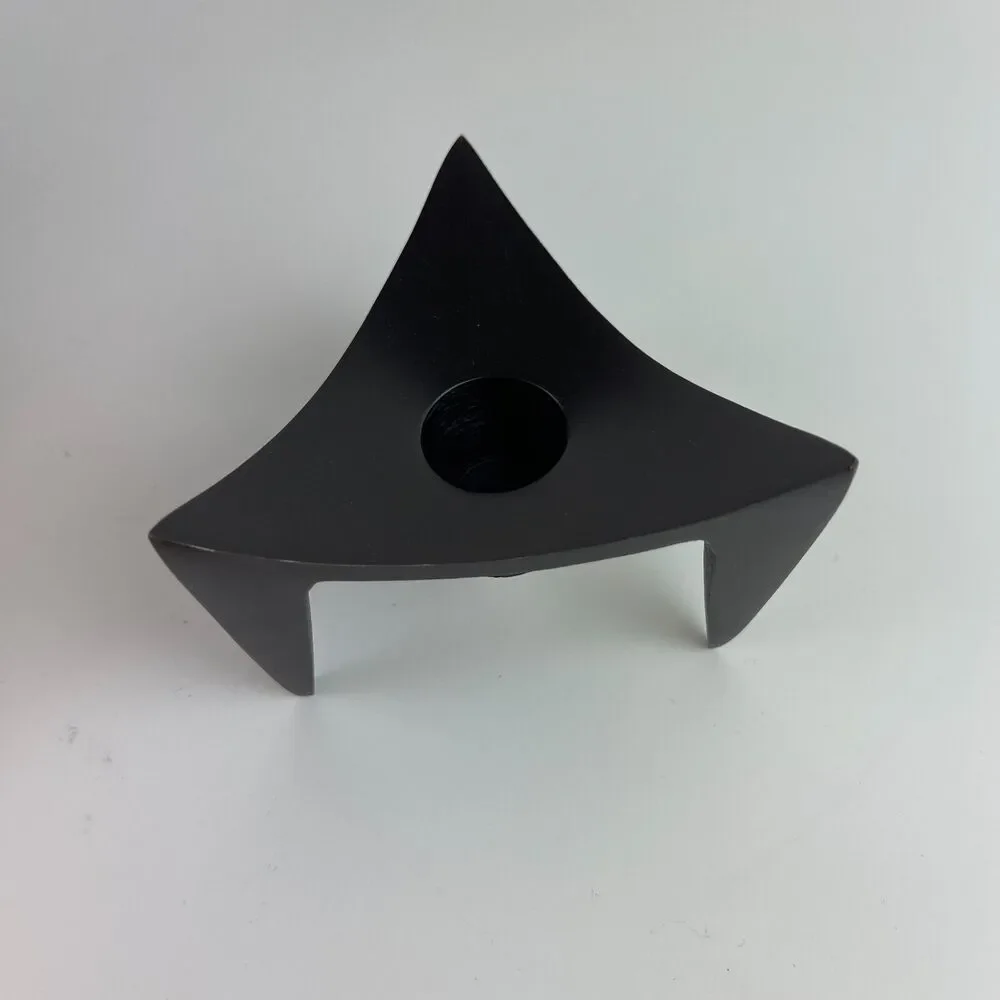 New DANSK Vintage Set Of 6 Metal Triangle Candle Holders JHQ Made in India